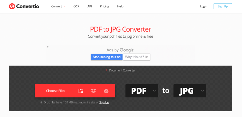 Convertio – bezplatný online nástroj na převod PDF do JPG
